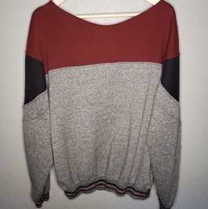 Colorblock flashdance sweatshirt